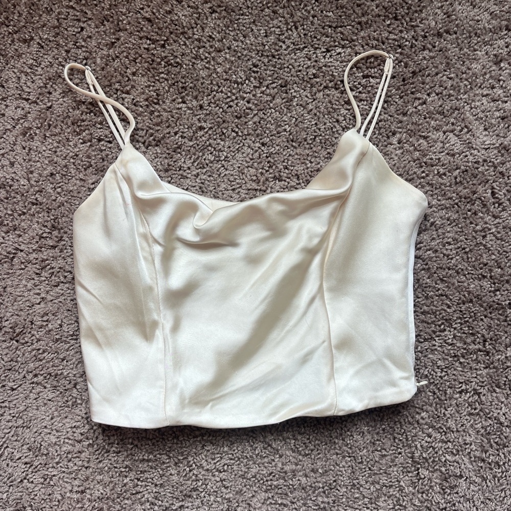 Zara Cream Satin Camisole Top